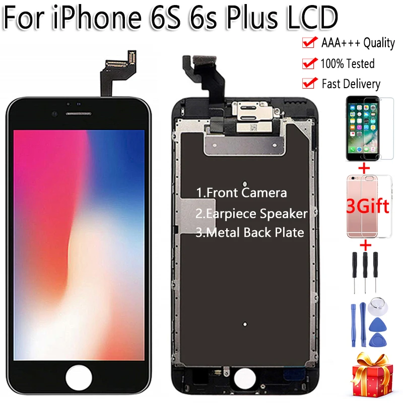 AAA полный комплект для iPhone 6S Plus ЖК дисплей сенсорный экран в сборе Передняя камера