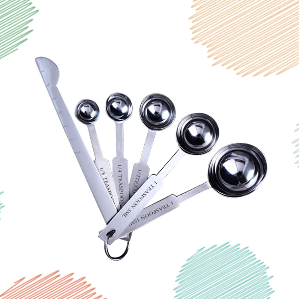 

2 Set Stainless Steel Measuring Cups and Measuring Spoon Cooking Measure Spoon Cup Seasoning Spoons Coffee Tea Kitchen Accessory