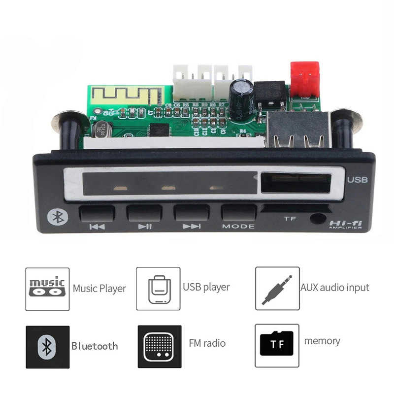 Bluetooth 5 0 MP3 декодер аудио Плата плеер Музыкальный беспроводной приемник USB TF FM