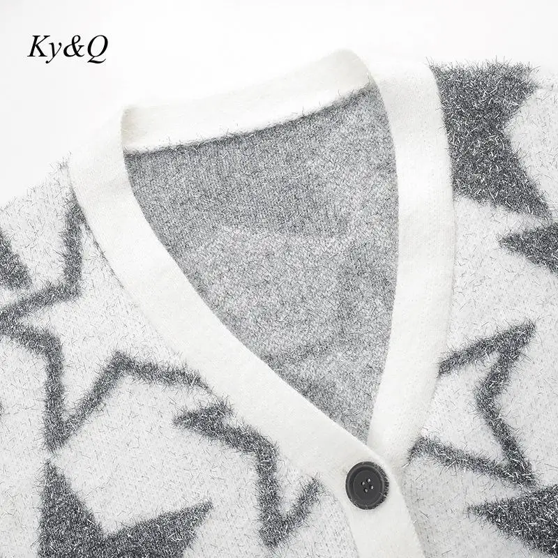 Brand Design Luxury Women Christmas Sweater 2019 Winter Thick Lazy Wind Knit Cardigan Imitation Mink Velvet Pentagram Clothes |