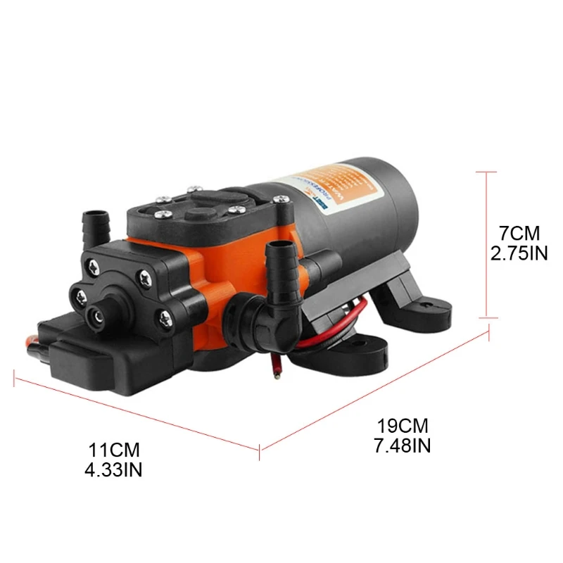 

Portable Electric Transfer Water Pump 35 PSI Self-priming Water Diaphragm Pump 12V DC Fresh Water Pressure Pump Marine