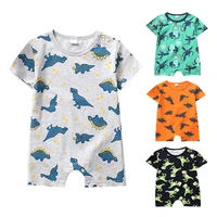 cotton baby girl romper summer short sleeved cartoon animal jumpsuit toddler cute boutique clothes dinosaur print baby clothing