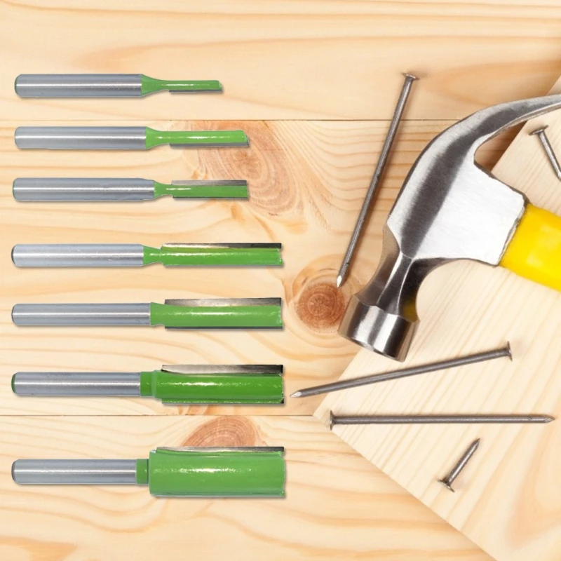 

7Pcs 6MM High Strength Milling Cutter High Hardness Sharp Green Coat Solid Carbide Milling Cutter Woodwork