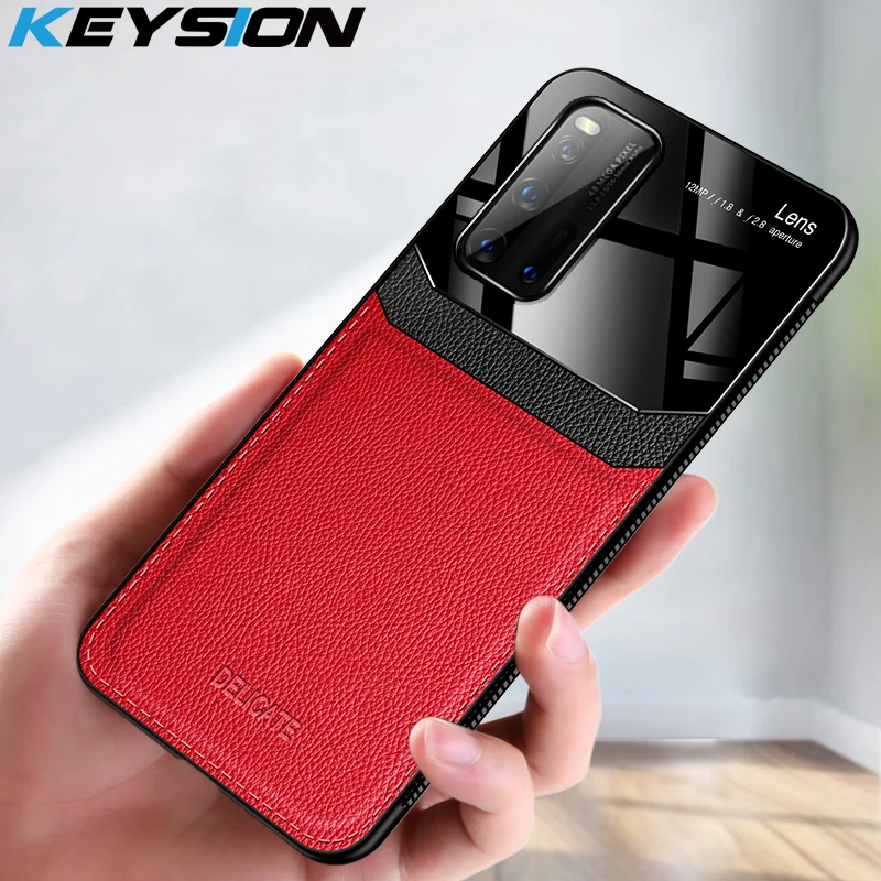 KEYSION модный противоударный чехол для VIVO IQOO Neo 3 кожаный с линзами из закаленного