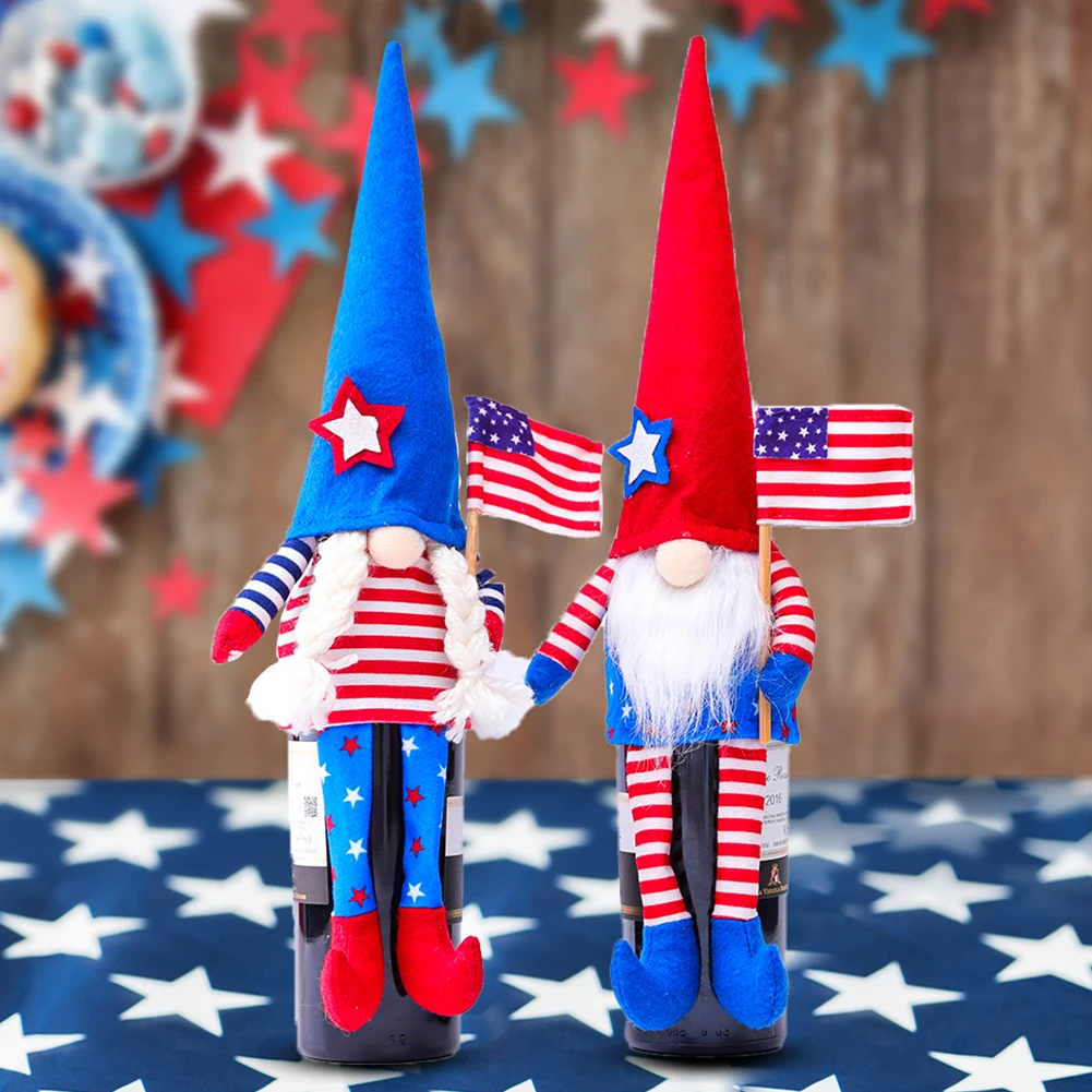 

Veterans Day Gnome American Independence Faceless Doll Patriotic Plush Dwarf Elf Long Legs President Election Ornament Style2