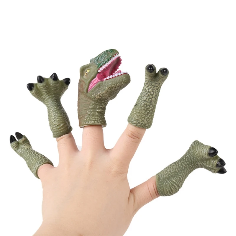 

5PCS Mini Dinosaur Portable Cartoon Dinosaur Finger Puppet Fingers Toy Doll Baby Early Educational Hand Story Toys For Children