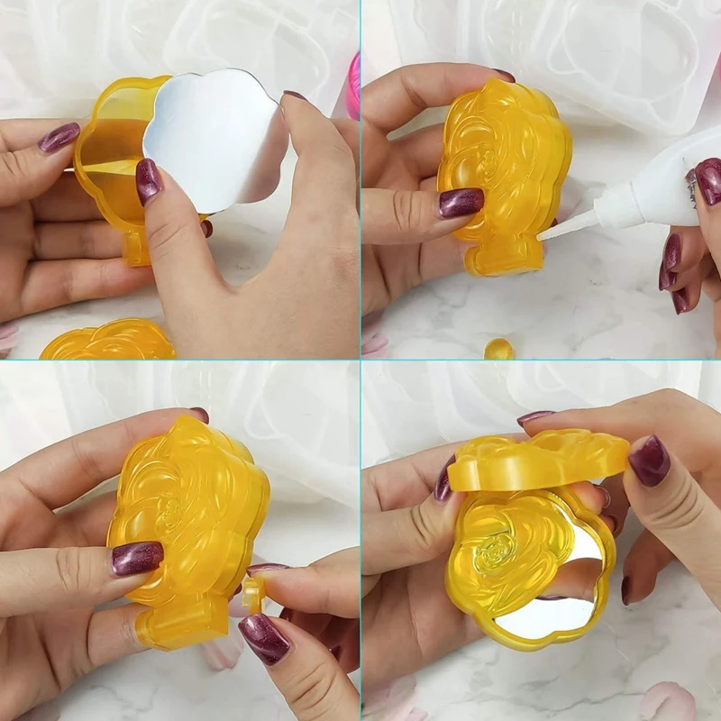 Форма для зеркала из силиконовой смолы-4 складных компактных с 8 зеркалами корпус