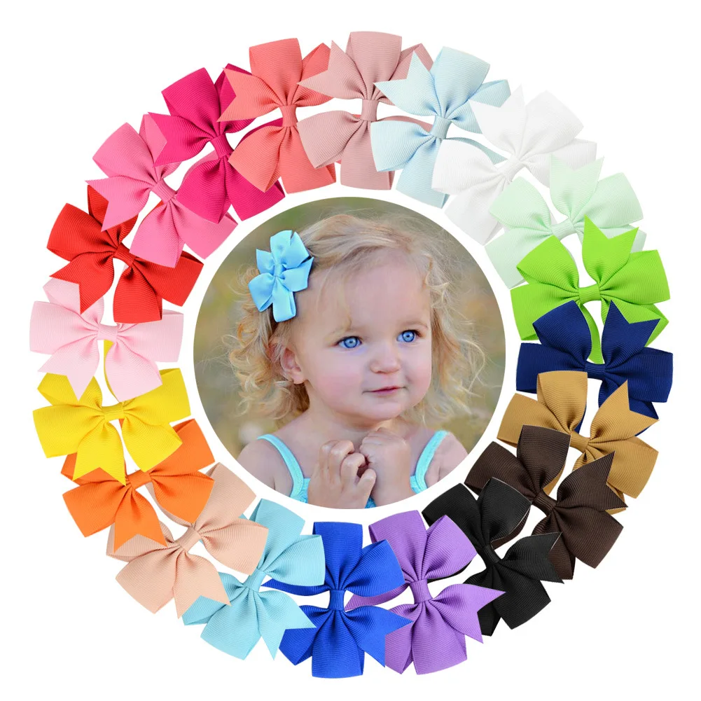

20PCS Baby Girls Kids Toddlers Hair Bow Alligator Clips Bow Knot Barrettes Grosgrain Ribbon Hairclips Hair Accessories