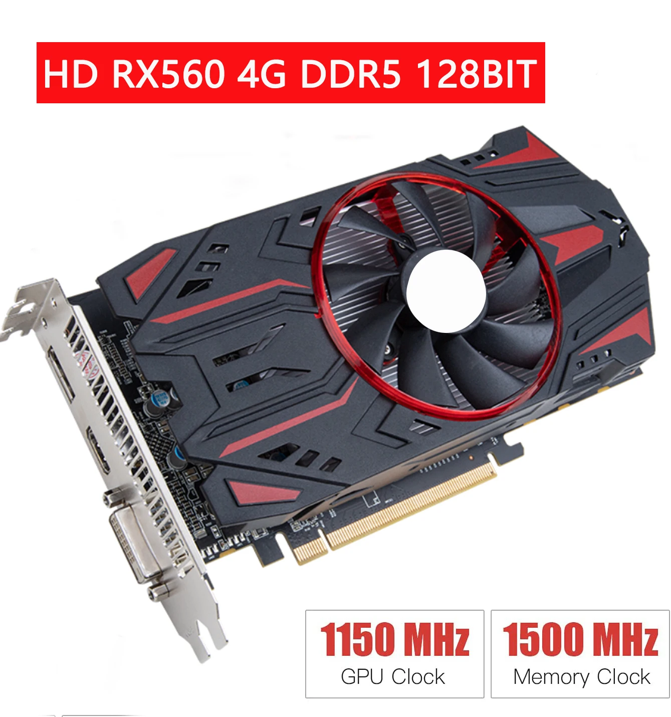 

Видеокарта HD RX 560 4 Гб 1275 МГц 128 бит GDDR5 PCI Express DP/HDMI/DVI-D порты 4K выход для настольных ПК Развлечения игр