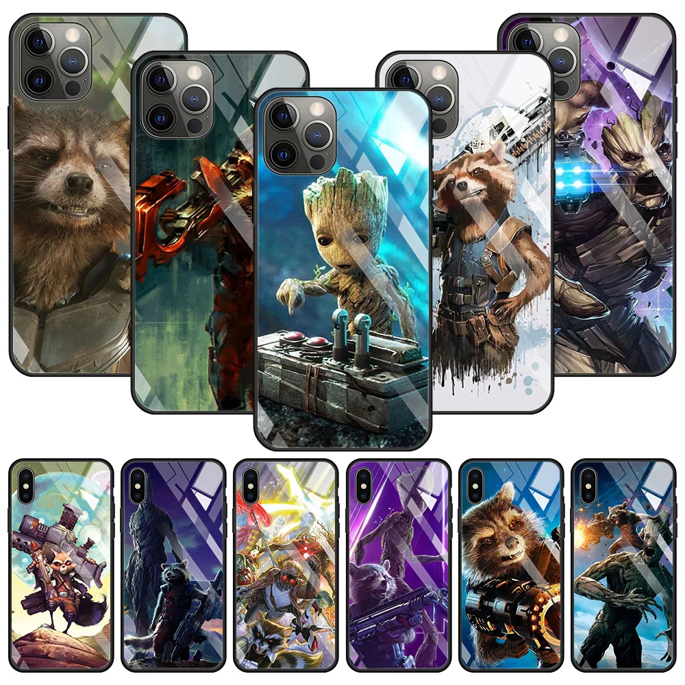 Чехол для телефона из закаленного стекла iPhone 13 11 12 Pro Max Mini XS XR X SE2020 7 8 6 6S Plus Marvel