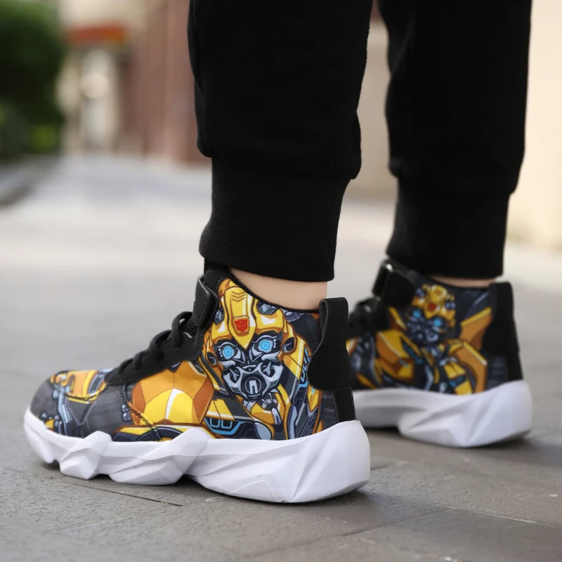 Баскетбольные Детские кроссовки Jordan черные детские спортивные уличные высокие