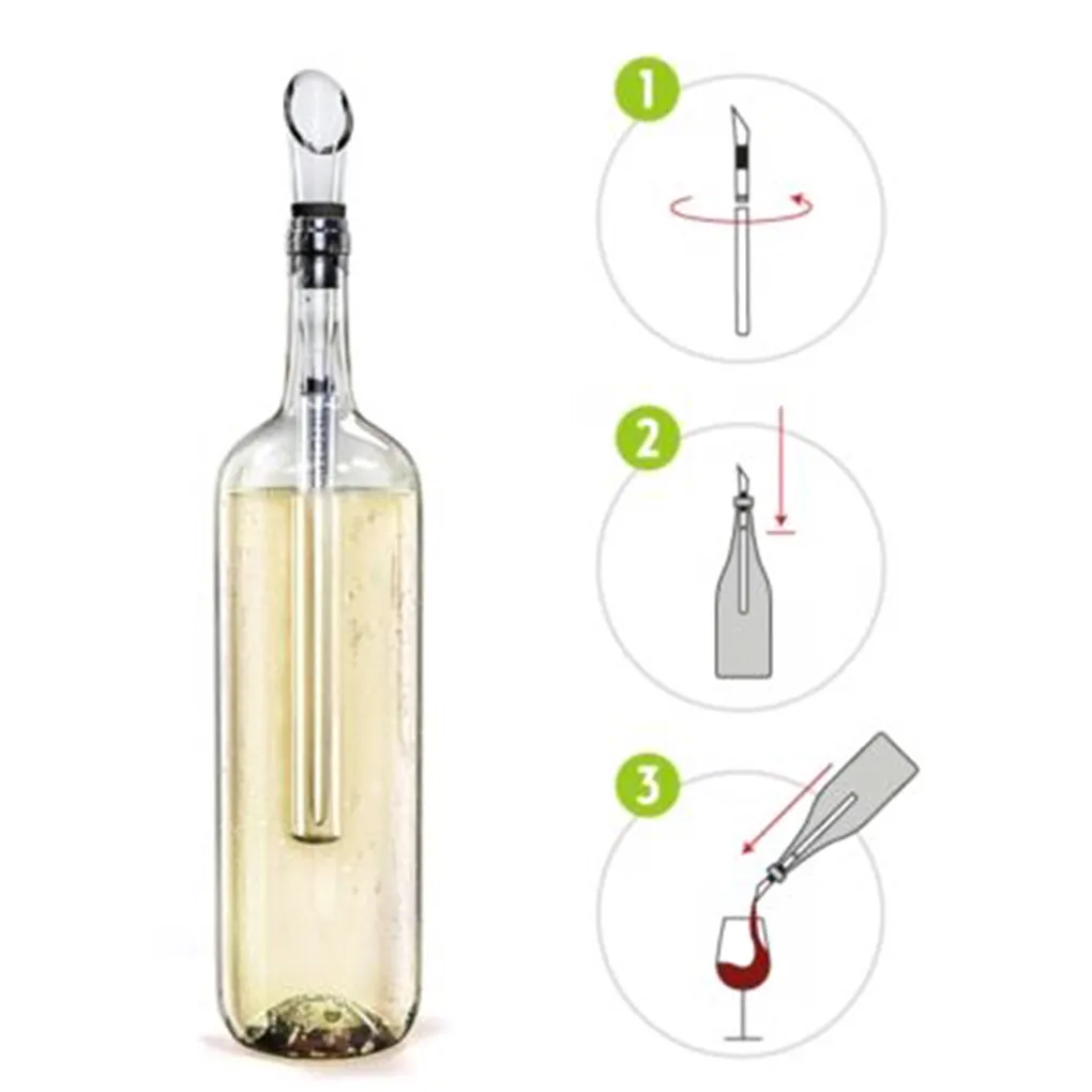 

Ice Wine Chiller Stainless Steel Cooler Beer Wine Aerator And Pourer Bottle Stick Rapid Iceless Perfect Kitchen Bar Accessories