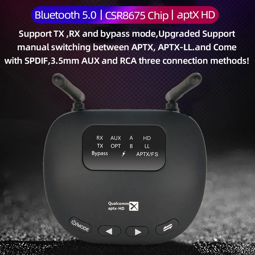 Беспроводной адаптер RCA 3 5 мм AUX Jack Bluetooth 0 приемник передатчик обход Csr867 в 1 AptX LL с