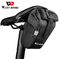 west biking adjustable bicycle saddle bag rainproof reflective seatpost saddle bag mtb road bike toolkit bag cycling accessories