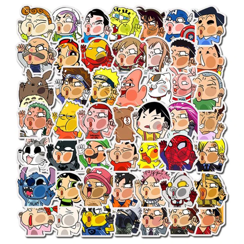 50 шт. наклейки из ПВХ с персонажами мультфильмов | Дом и сад