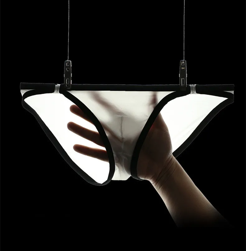 

Sexy Underwear Men Brief Shorts Ultra-Thin Ice Silk Panties Low Rise U Convex Pouch Underpants Cueca Calzoncillo Plus Size L-3XL