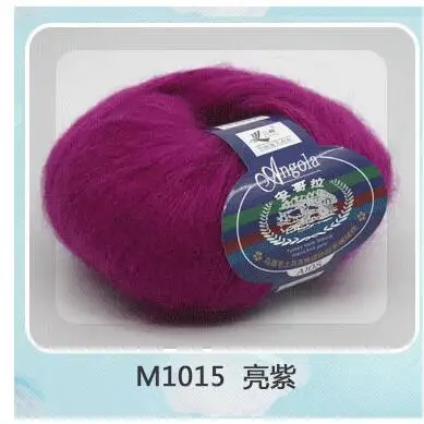 15 bright purple 1 шт. = 25 г мягкий мохер Кашемир Вязание шерсть пряжа DIY шаль шарф вязание крючком нитки поставки ручное вязание - Цвет: 15 bright purple