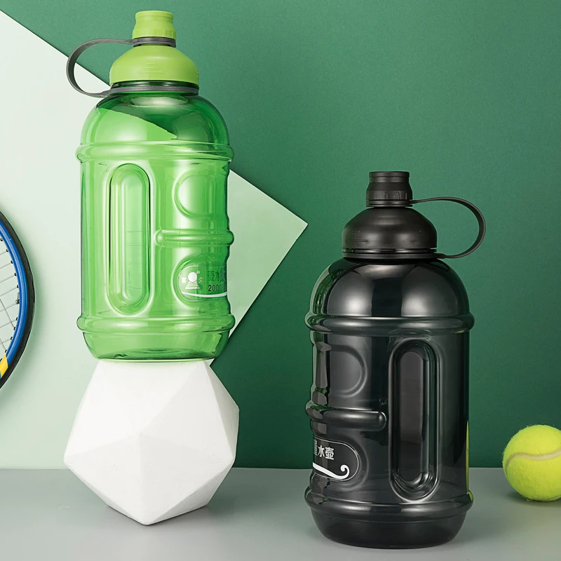 

Outdoor 2000ML Water Bottle High Capacity Sport Portable Space Cup Travel Fitness Bottle Water Butelka Na Wode Drinkware DA60SP