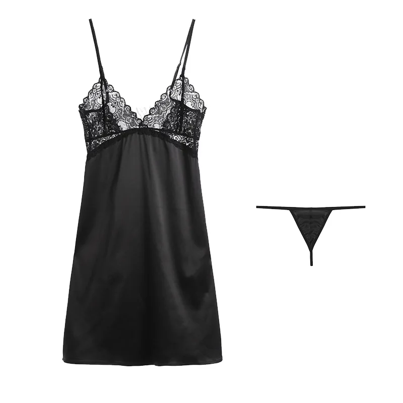 Женское платье сексуальная ночная рубашка с глубоким V образным вырезом женская
