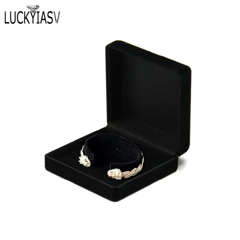 Premium Bangle Bracelet Box Black Velvet Coated Jewelry Display Boxes C Collar Jewellery Packaging Gift Holder Organizer Case images - 6
