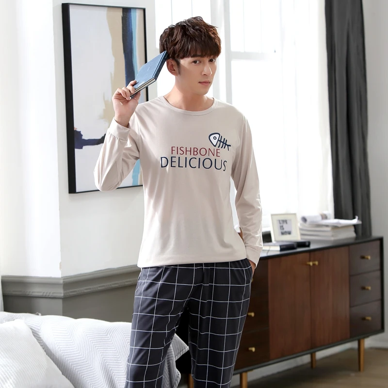 Высококачественная Домашняя одежда с длинным рукавом хлопковые Пижамные