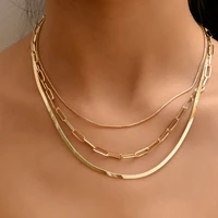 2021 popular multilayer necklace for women girl female male gold chains chocker jewelry