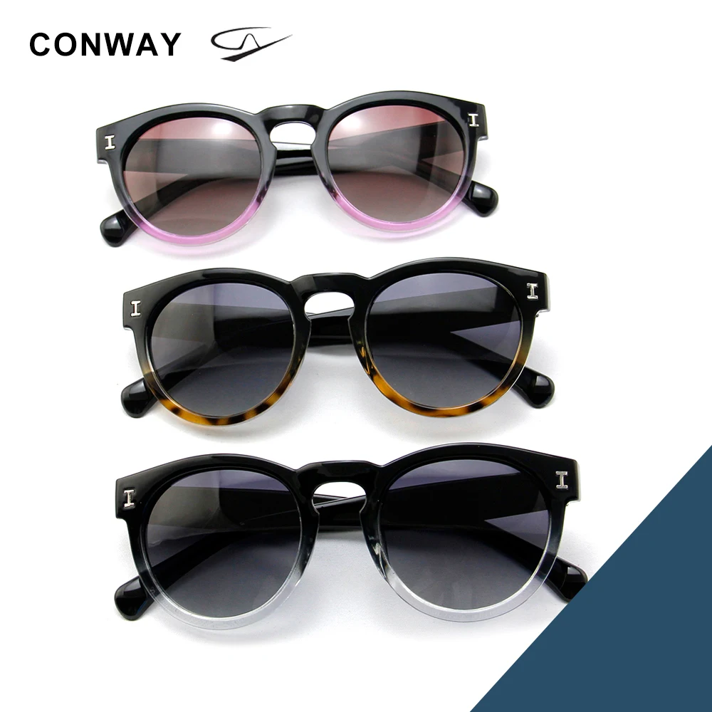 Conway, модные женские солнцезащитные очки, Круглые, Ретро стиль, паровой панк, солнцезащитные очки, круглые, поляризационные, для вождения, очки для женщин, затемненные очки