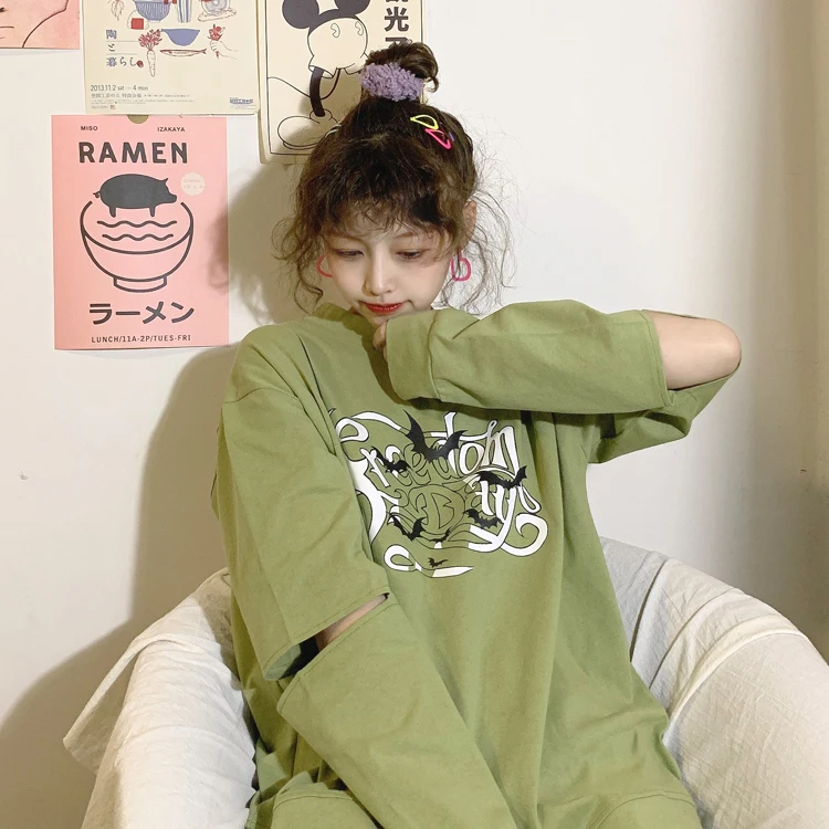 

casual long sleeve Spring autumn vetement femme o-neck T-Shirts Women's Clothing print loose fashion brand tops Harajuku style