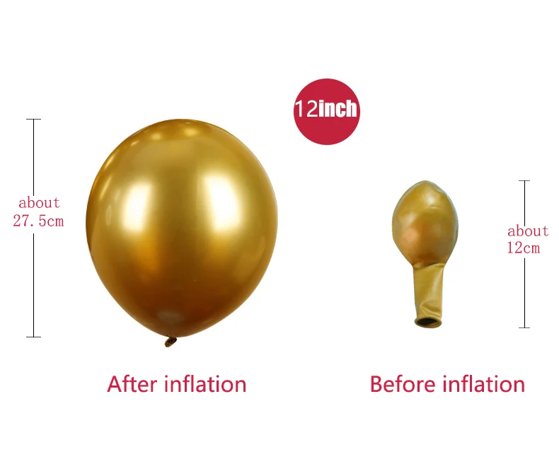 10 шт 12 дюймов Новые Хромированные Металлические латексные воздушные гелиевые
