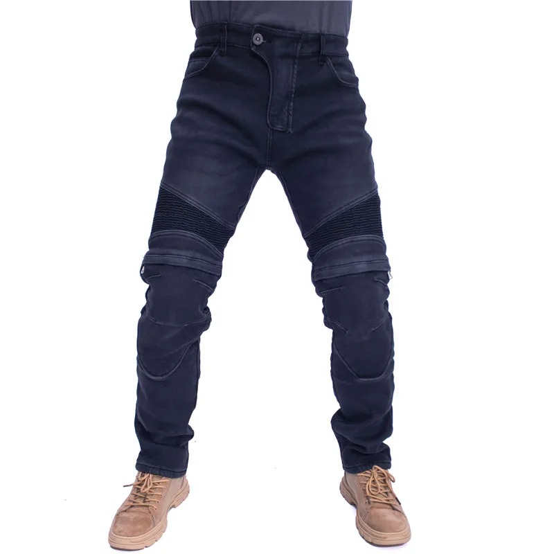 2020 улучшить мотоцикла джинсы для езды высота по колено с подкладкой из бархата