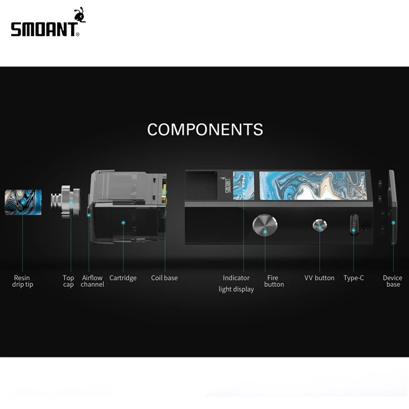Pod-система для вейпа Smoant Pasito 1100 МА ч 25 Вт сетка 3 мл картридж 0 6 Ом Ni80 1 4 | Электроника