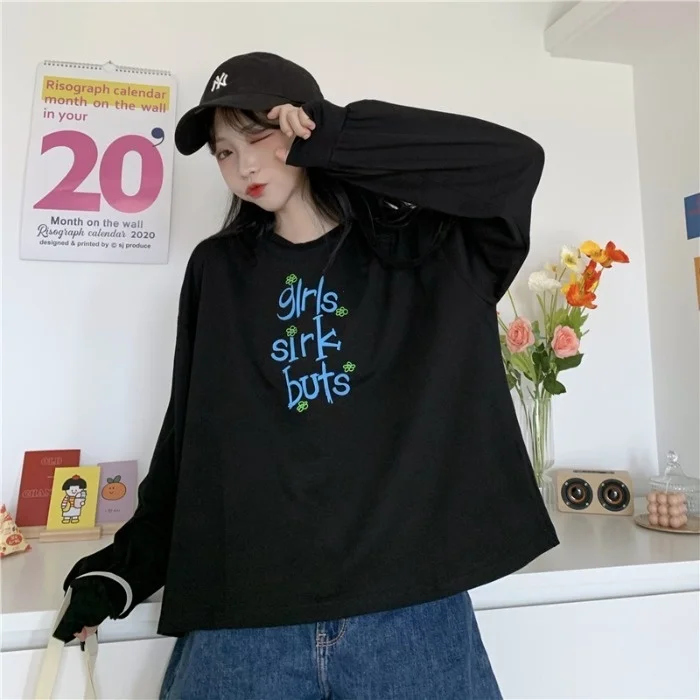 

Spring Clothing Style Loose Printed Letter Thin Rac