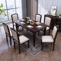 american light luxury dining table and chair combination small apartment square table mahogany eat room simple furniture