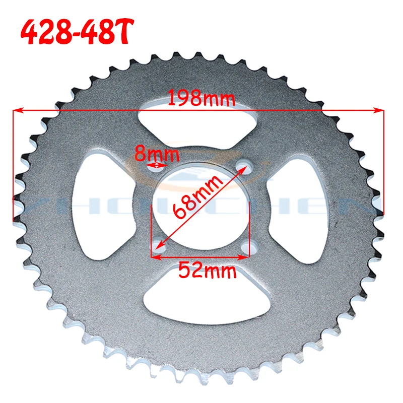 420/428 31T/37T/41T/48T зуб 52 мм Задняя звездочка подходит для Китая ATV Quad Pit Внедорожный