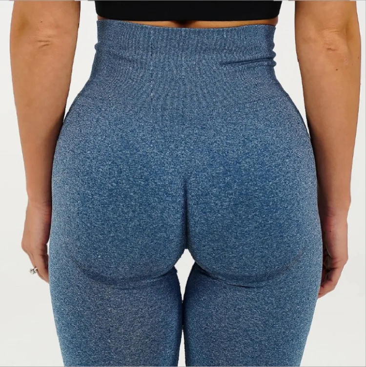 

Seamless knitting sexy hip raising breathable smiling face Yoga Pants sports running fitness pants women