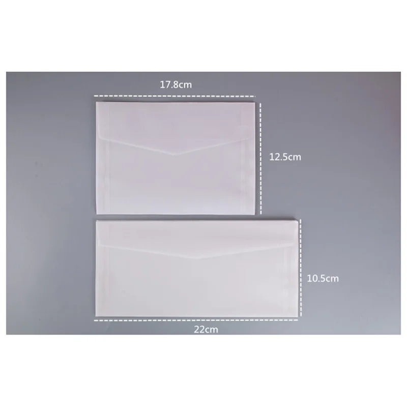 50 шт. пустые полупрозрачные бумажные конверты винтажные для приглашений на