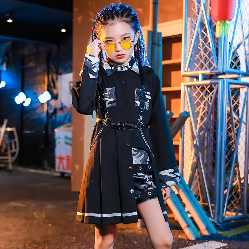 

Hip Hop Dance Wear For Kids Cheerleader Costume Stage Clothes K-pop Outfits Teenage Girls Clothing Jazz Apparel Dance DL6927