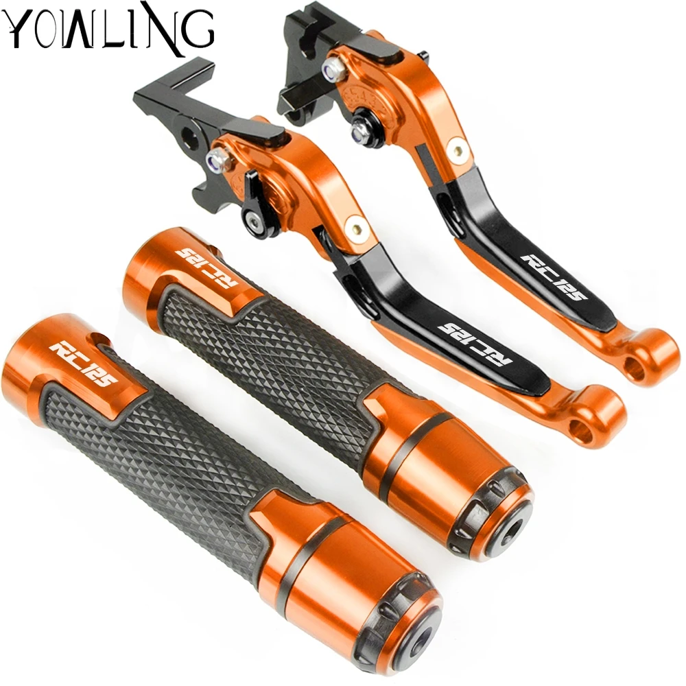

Motorcycle Accessories Brake Clutch Levers and Handlebar Hand Grips ends For RC125 2011 2012 2013 2014 2015 2016 2017 2018