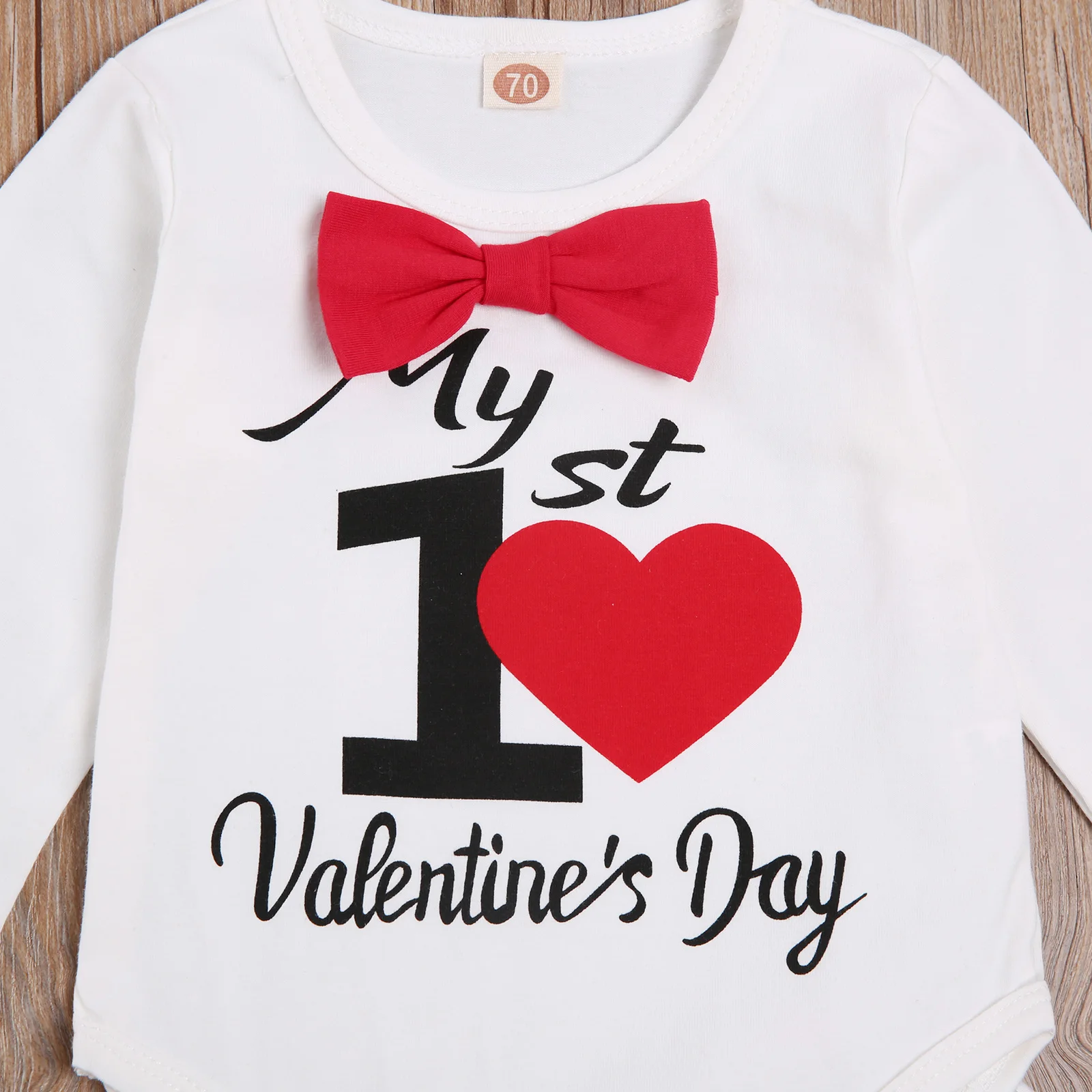 

3Pcs Baby Girls Boys Newborn Valentine's Day Print Sets Long Sleeve O Neck Romper Pants Beanies Caps Infant Toddler Outfit 0-24M