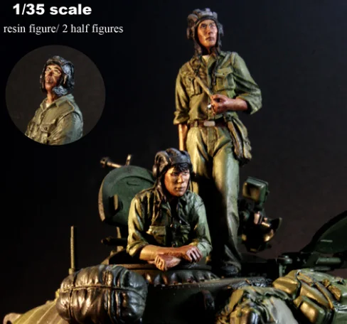Unassambled 1/35 стенд древний воин танкистами (3 цифры) статуэтка в виде набор