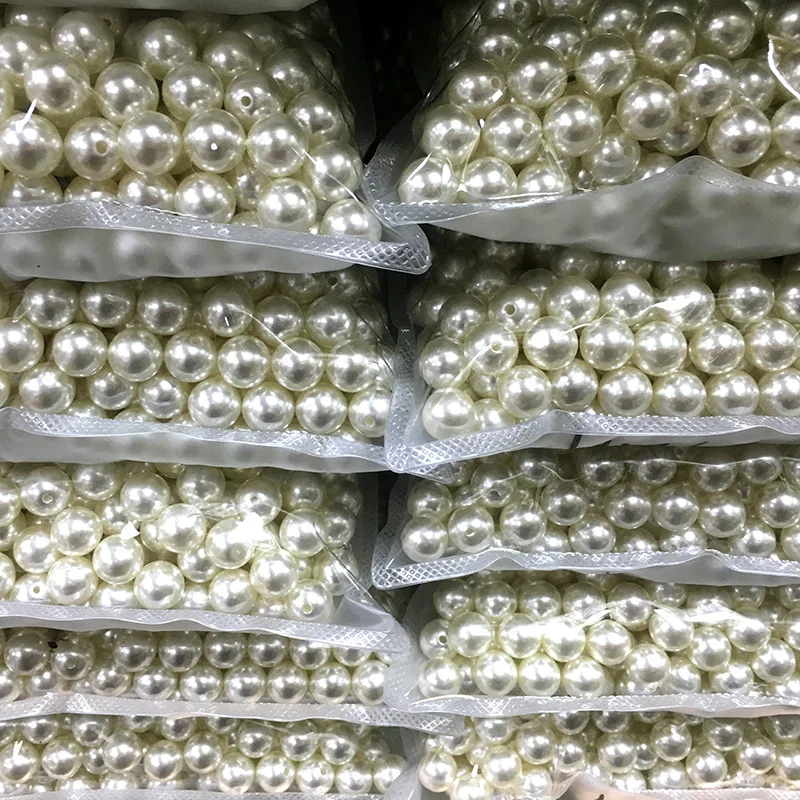 

3-18mm High Quality Pearl Beads ABS Loose Round Beads Craft Fashion Jewelry Making White Beige DIY Imitation Garment Beads JP