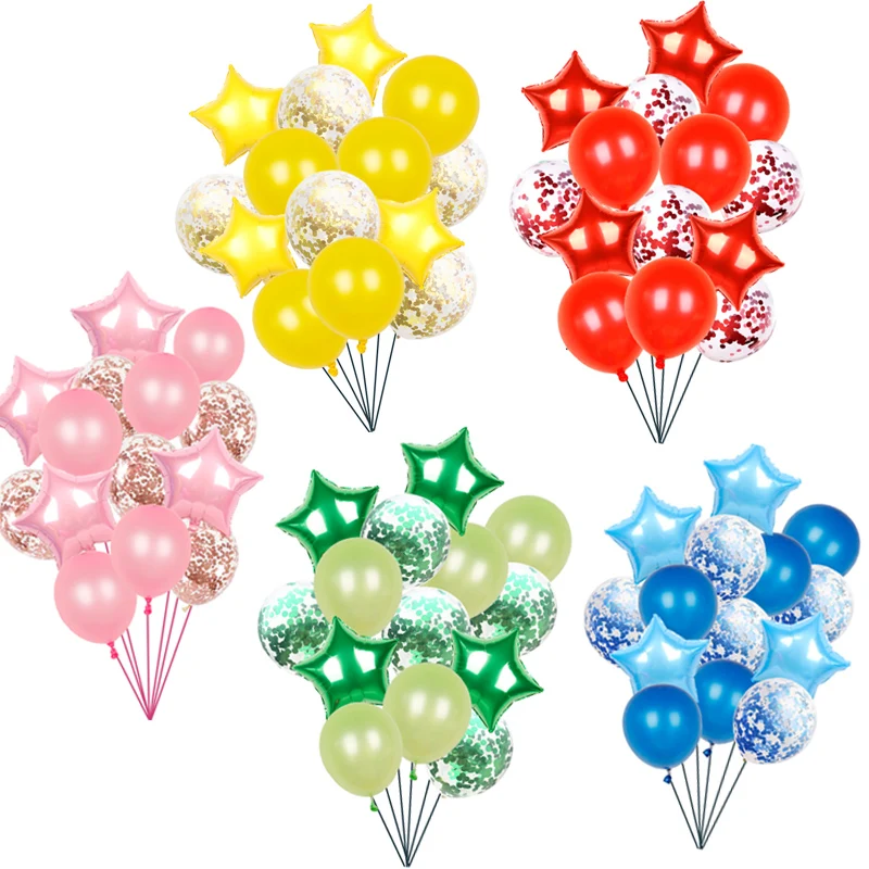 15 шт. латексные разноцветные воздушные шары с конфетти | Дом и сад