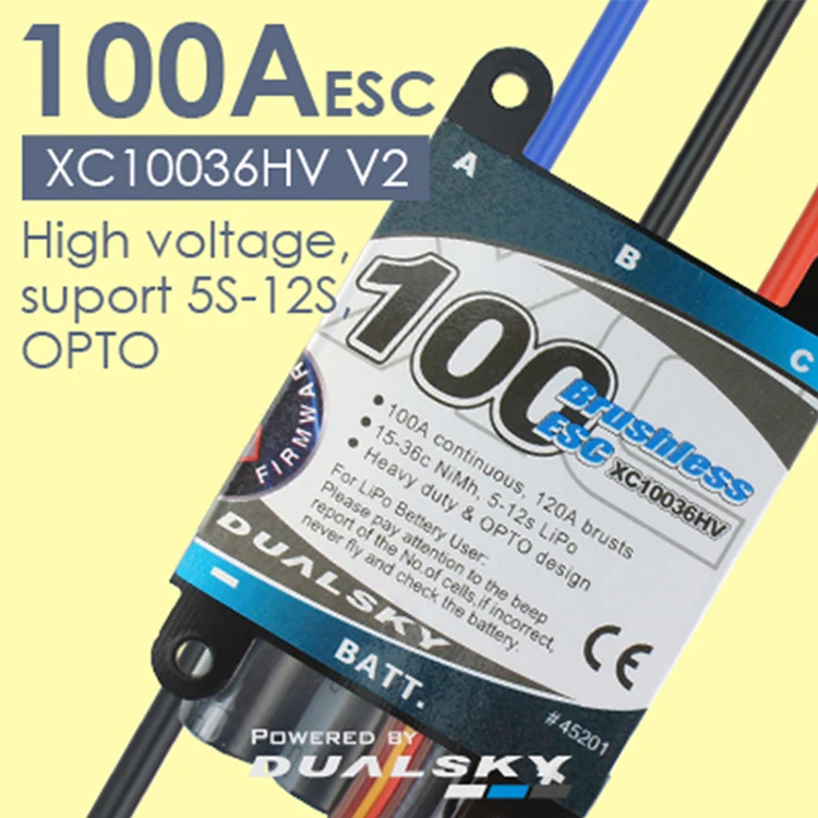 

DualSky XC10036HV 100A ESC HV 5-12s lipo для радиоуправляемой модели автомобиля