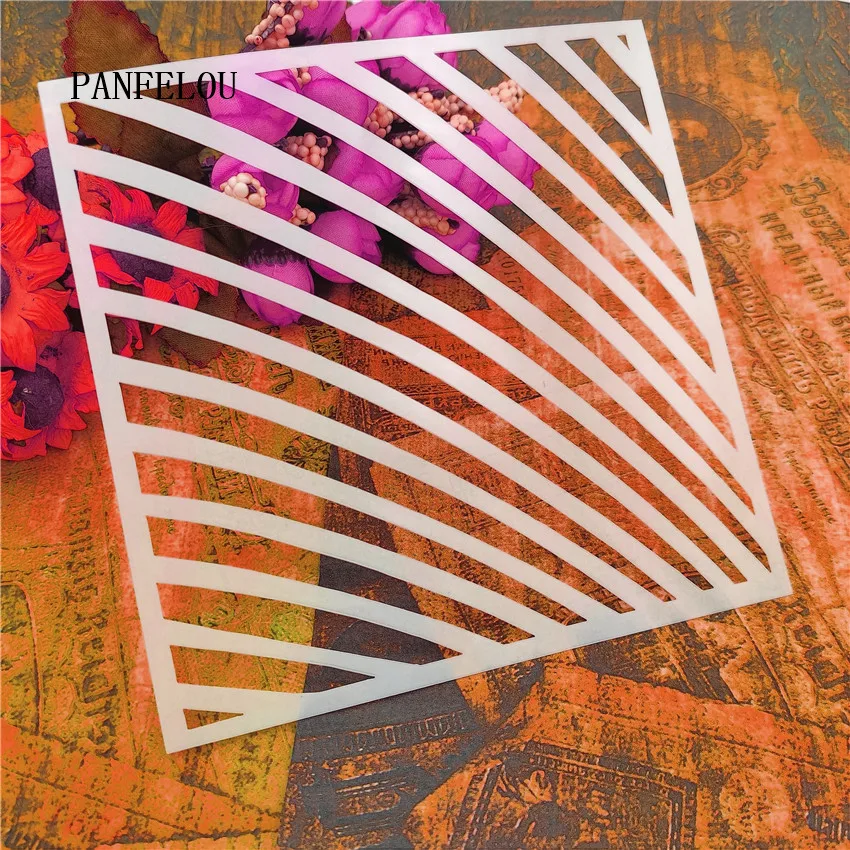 13*13 см Лидер продаж трафареты для скрапбукинга с изогнутыми линиями Пластиковая