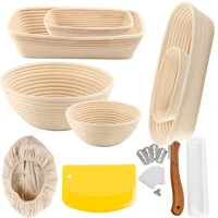 round oval bread proofing rattan basket homemade bread baking mould sourdough bread fermentation basket dough scraper knife