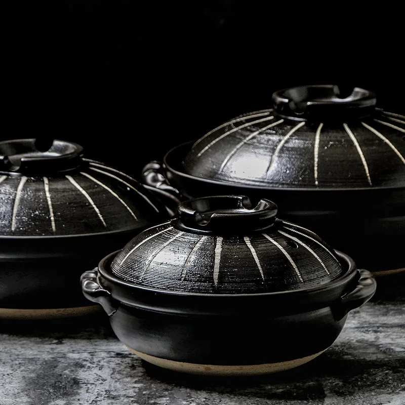 

Japanese Style Casserole Stew Pot High Temperature Household Ceramic Stew Pot Gas Soup Casserole Earth Casserole