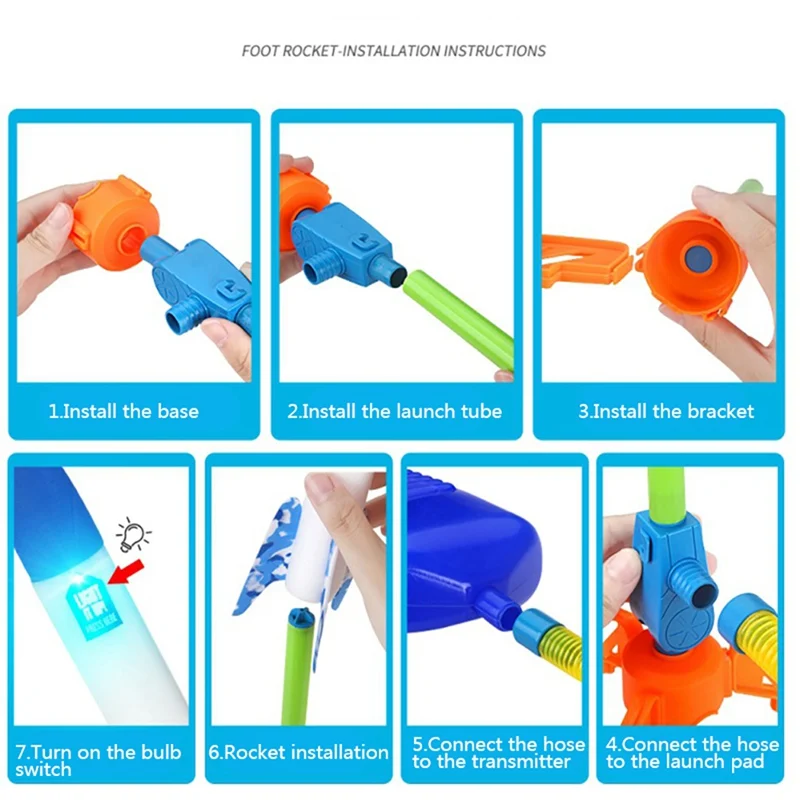 Новые Регулируемые игрушки для ног ракета игра детей сжатый воздух пусковая