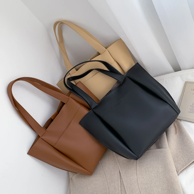 

Fashion Large capacity Women Handbag Shoulder Bags High Quality PU Leather Women Bag for Travel Simple Design