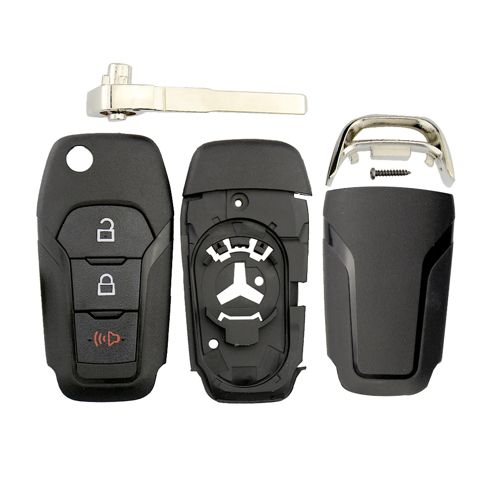 Okeytech Flip 2/3/4 Button For Ford Focus Fusion Mk2 Mk7 Ranger Explorer Edge 2013-2015 Remote Smart Control Car Key Shell Case |