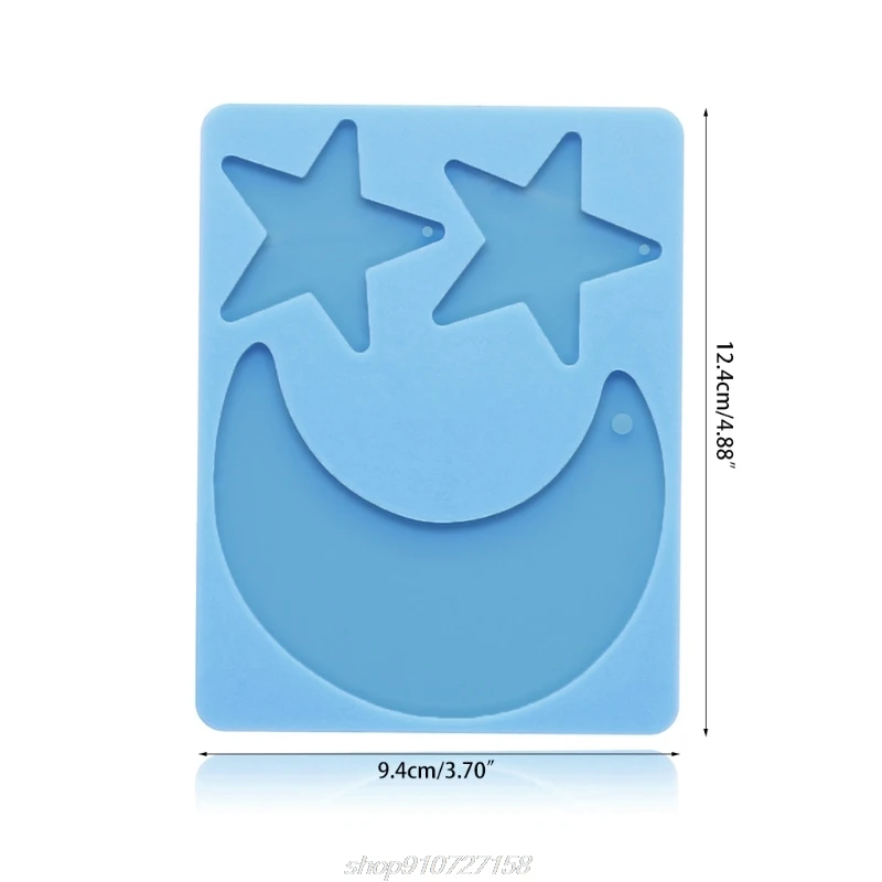 

Silicone Mould Keychain Epoxy Resin Mold Shiny Star Moon Shape Keyring Pendant Casting DIY Craft Decoration J28 21 Dropship